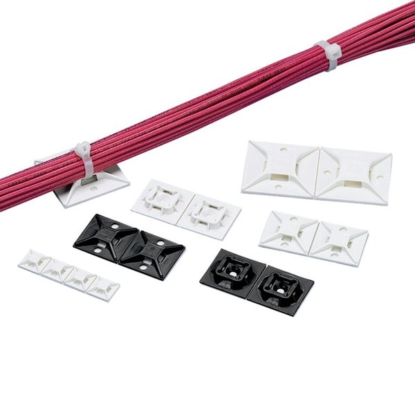 Panduit Cable Tie, Mount, Adh, 1"x1", Bl, PK100 ABM2S-A-C20